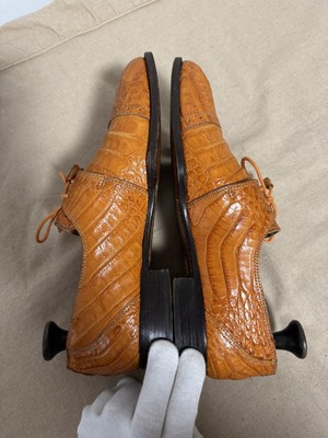 David Eden Shoes Mens Size 9.5 Made in Italy Alligator 