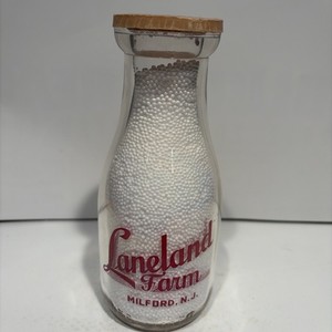 Laneland Farm Dairy - One Pint Milk Bottle - Milford, NJ
