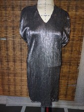 SHOW ME YOUR MUMU Jasmine Tie Mini Dress/ Pleated Silver /Size Small