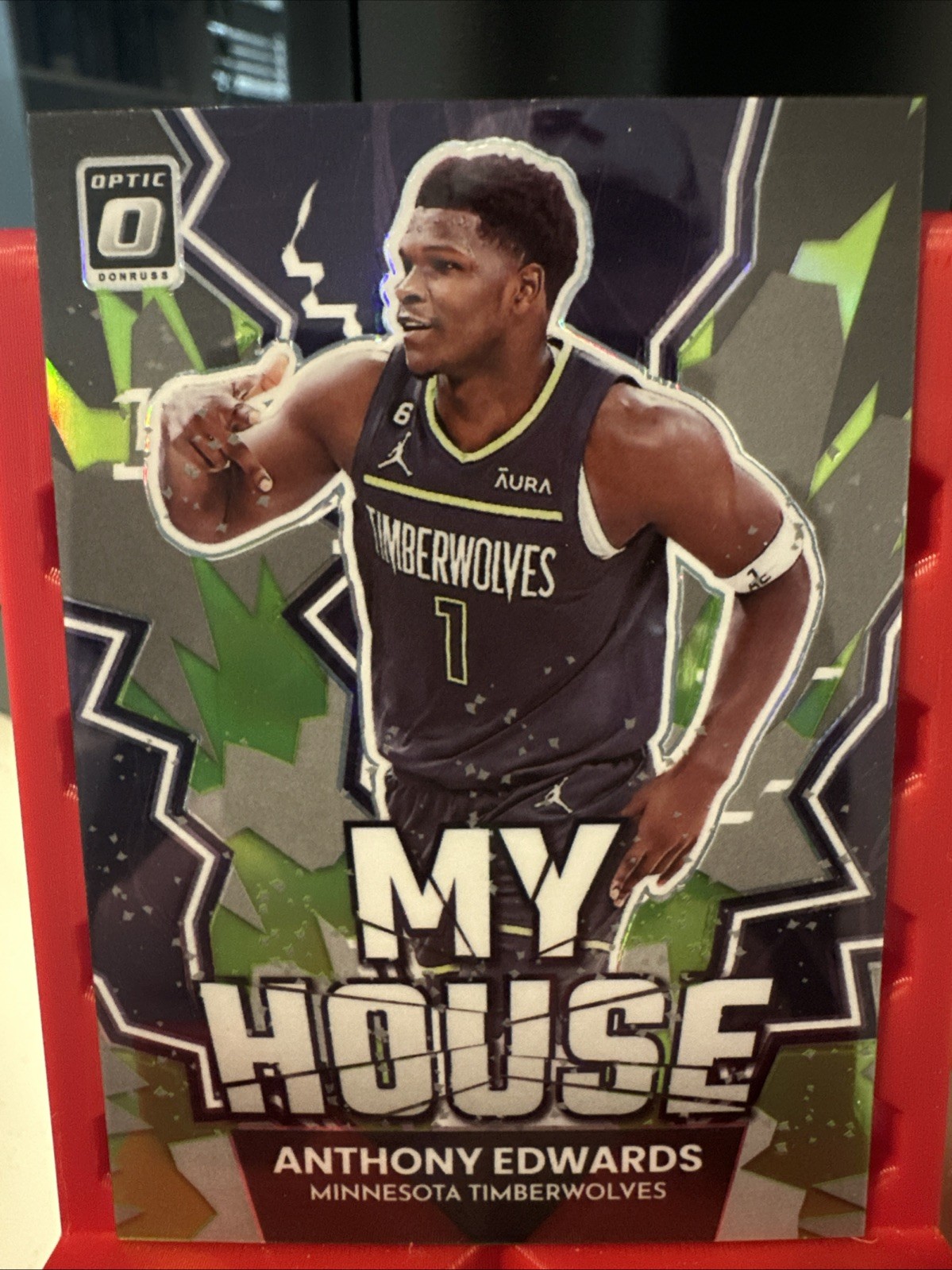 2022-23 Donruss Optic #19 Anthony Edwards MY HOUSE LIME GREEN PRIZM /149 SP