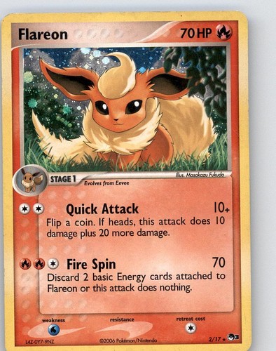Flareon 2/17 Rare POP Series 3 Pokemon Holo Heavily Played