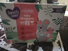 Parent's Choice Dry  Gentle Size 2 Baby Diapers 160 Ct.