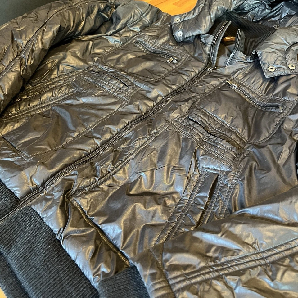 Men's Perry Ellis Portfolio Black Shiny Puffer Jacket Size XXL - Image 4 of 4