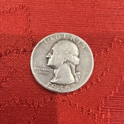 Washington Quarter Silver 25C 1946 Circulated Business Strike 0.9 Fineness