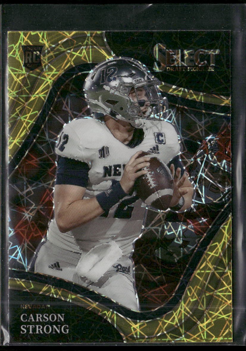 2022 Panini Select Draft Picks #111 Carson Strong Gold Lazer Prizm