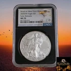 2020 W $1 Burnished Silver American Eagle NGC MS70, Early Releases Black Core 🔥