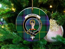 Skirving Clan Scottish Tartan Crest Ceramic Ornament
