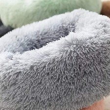 High Quality Donut Plush Pet Dog Cat Bed Fluffy Soft Calm Sleep Round Nest Bed