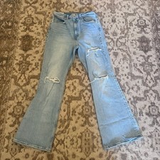Levi's Premium 70s High Flare Distressed Light Wash Jeans Size 30