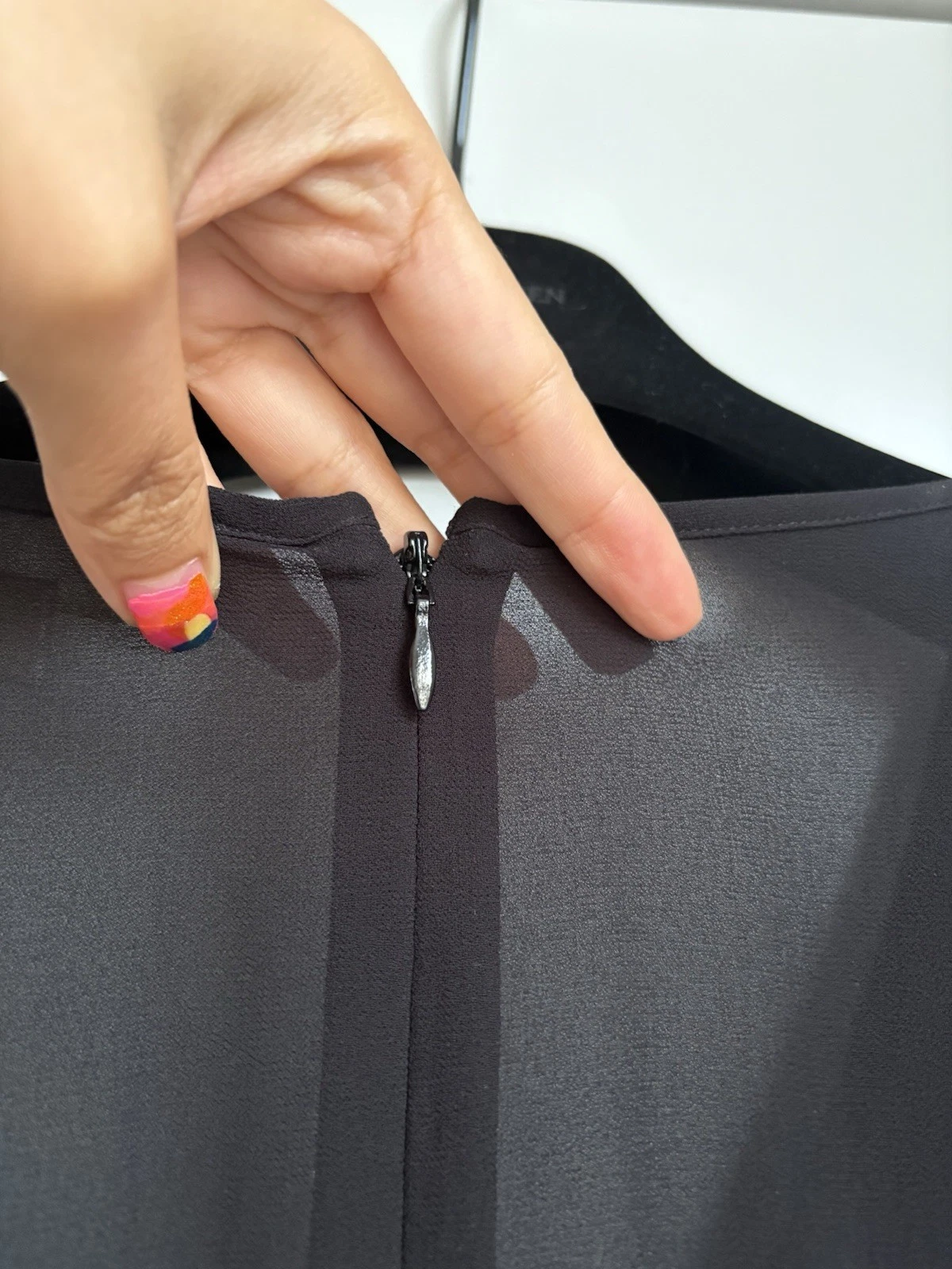 Mini abito nero Michael Kors foderato con volant scollo a V manica lunga prezzo consigliato £ 200+ 