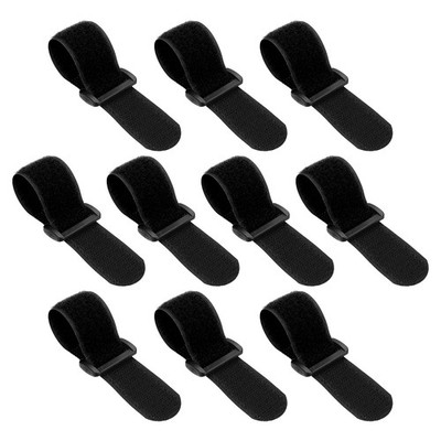 10Pcs, Reusable Cinch Straps 1''x6'' Hook and Loop Cable Securing Straps Black