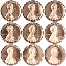 2000-2008 S Lincoln Memorial Cent Gem DCam Proof Run 9 Coin Set US Mint