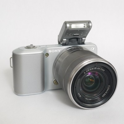 Sony Alpha NEX-3 14.2MP Digital Camera w/ 18-55mm Lens, Charger, & Flash