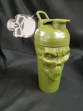 JNX Sports The Curse Skull Protein Shaker Bottle 24oz Army Green NEW