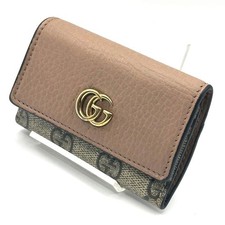 GUCCI Bicolor GG Supreme Marmont 6-Key Case