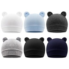 BQUBO 0-3 Months 6 Pack: Gray, Black, White, Navy Blue, Black Gray, Light Blue
