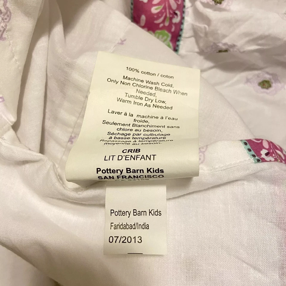 Falda Pottery Barn Niños Bebé Brooklyn Cuna Cama Nivel Volantes 9187492 Púrpura Floral Foto 4 de 4