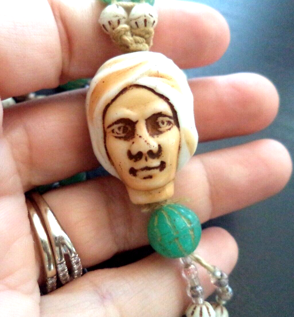 *WOW* *RARE* VINTAGE ESTATE ART DECO HIGH END GLASS BEAD 28" NECKLACE