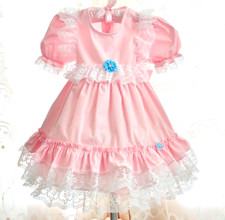PRETTY PINK GIRLS LACE PARTY DRESS