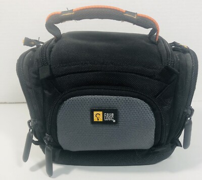 Case Logic SLCC-1 Digital Camera Camcorder Nylon Black Orange Pockets No Strap