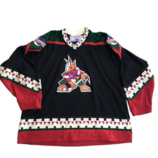 Vintage XXL Phoenix Arizona Coyotes NHL CCM Hockey Jersey Men Black Red
