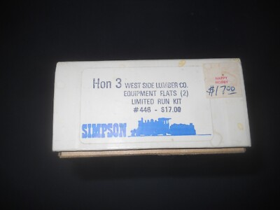 #ad #ad HOn3 Simpson Kit #446 West Side Lumber Co. 2 Equipment Flat Cars LTC $37.89