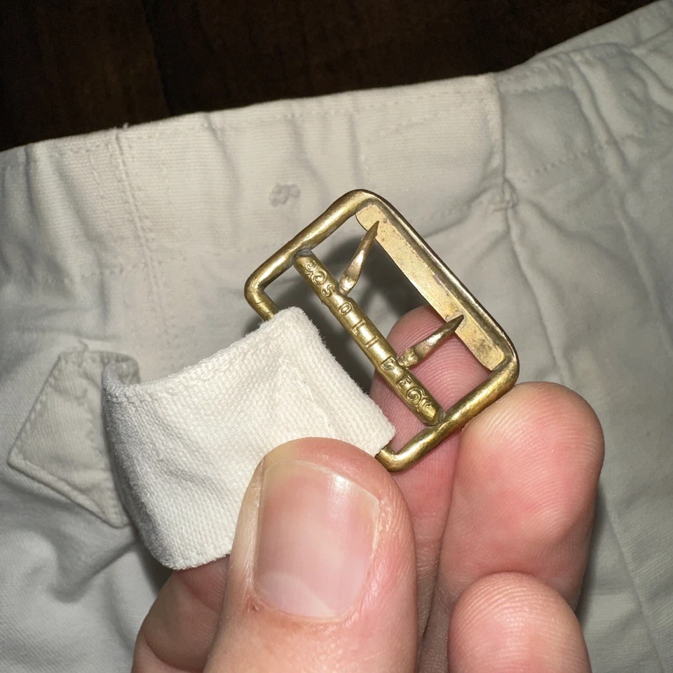 РЕДКИЕ ВИНТАЖНЫЕ 1920-е белые брюки с пряжкой сзади рабочая одежда Union 10s 30s 28x31 темно-синие USMA - Изображение 3 из 4