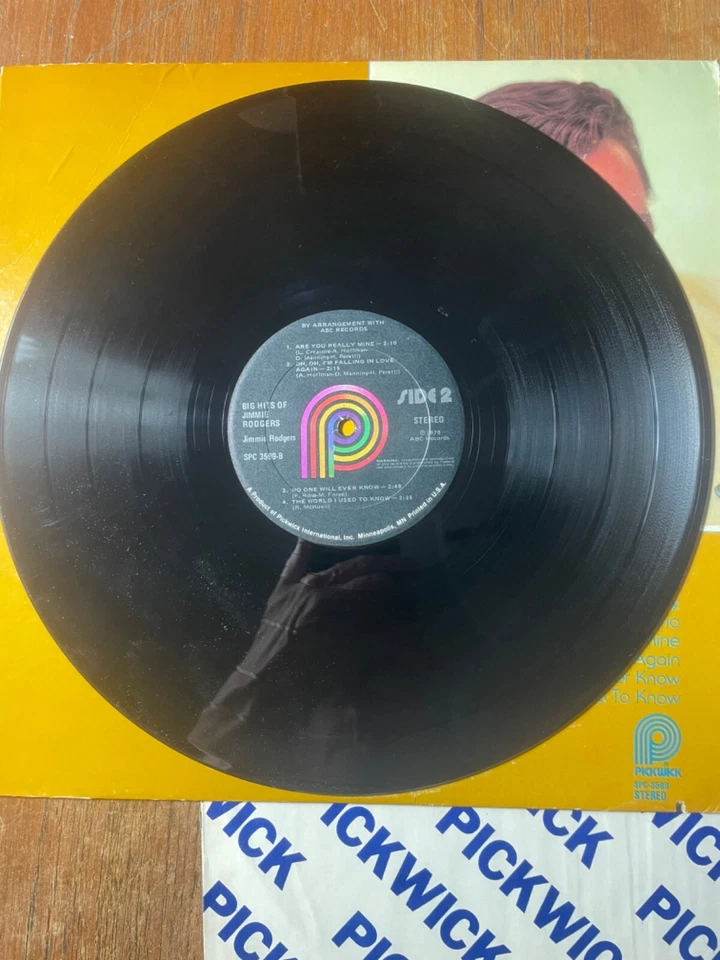 Big Hits Of Jimmie Rodgers LP Vinyl Record Reissue Pickwick SPC-3599 VG - Image 4 of 4