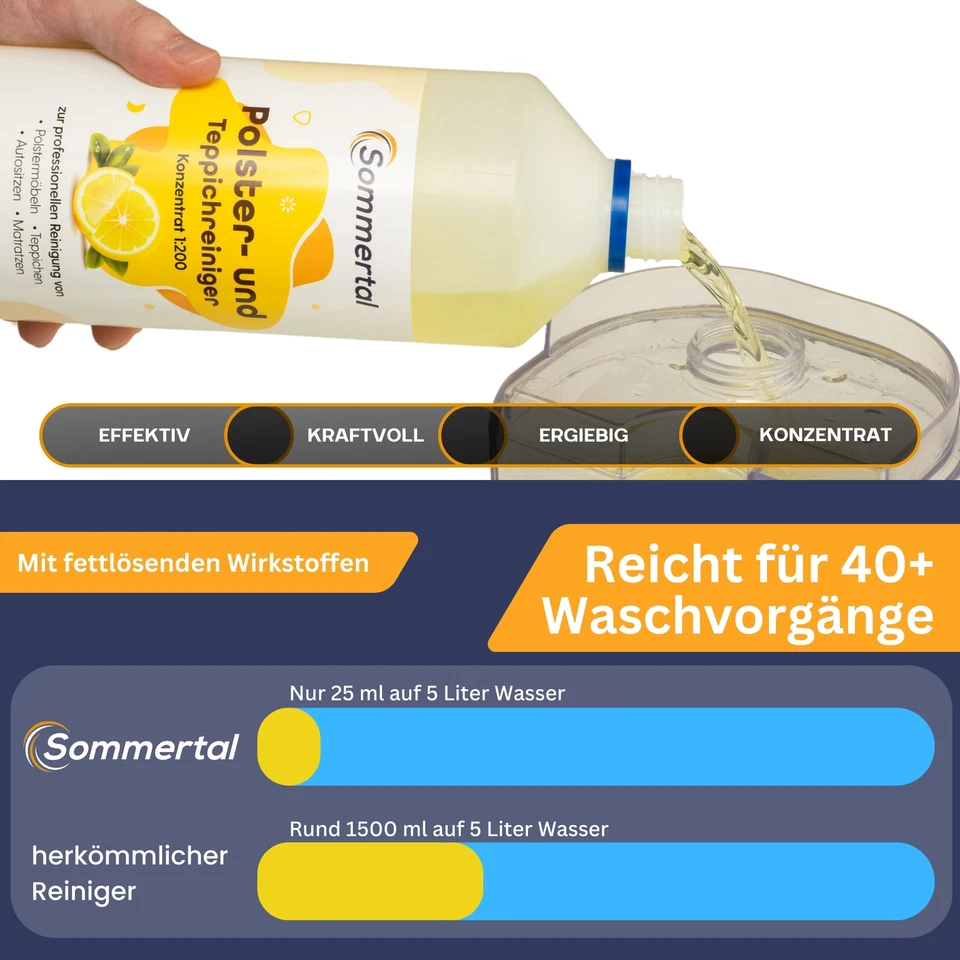 Sommertal Polster- & Teppichreiniger - 1L Konzentrat für Waschsauger - ergiebig - Bild 4 von 4