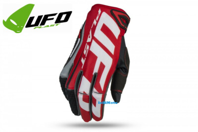 Motorradhandschuhe UFO Plast Glovers Blaze Rot/Weiß Cross Versuch Atv Enduro MX