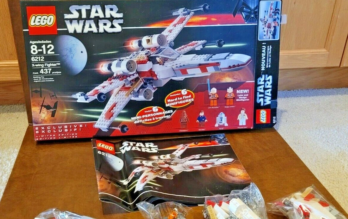 Open Box Lego Star Wars 6212 X Wing Fighter 30th Anniversary 6 Minifigures 2006