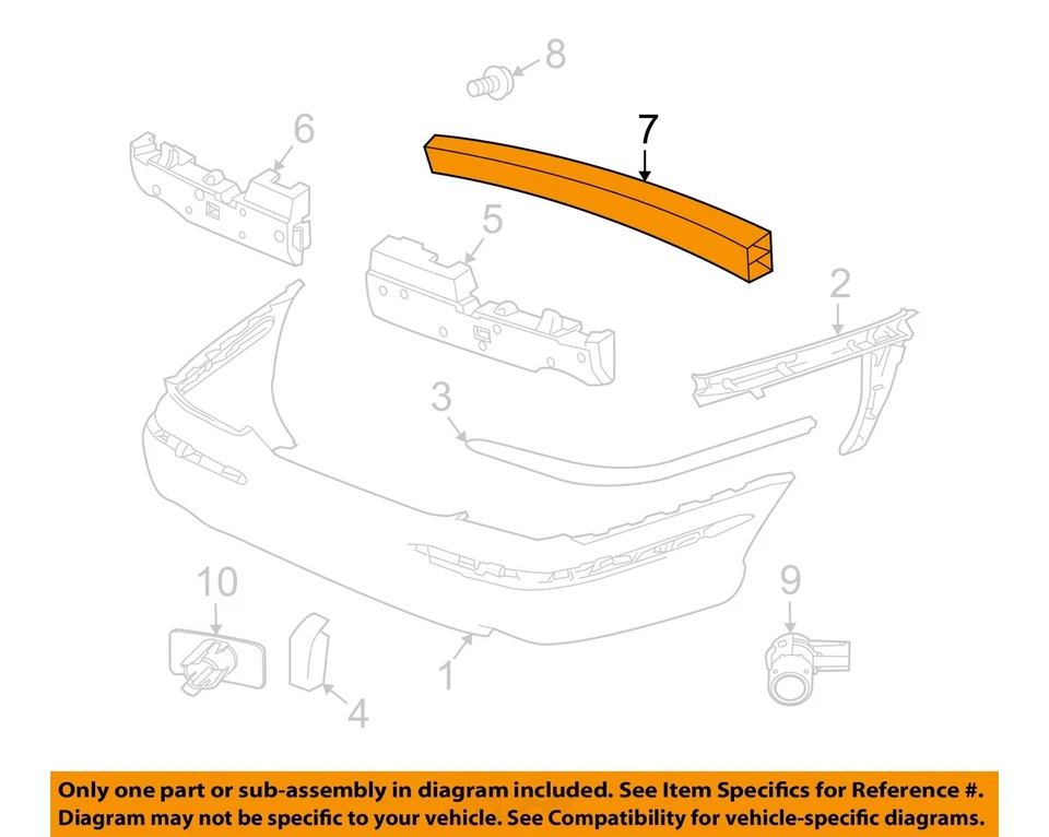 Barra de impacto trasera OEM 2004 2005 2006 2007 Jaguar XJ8 Foto 3 de 4