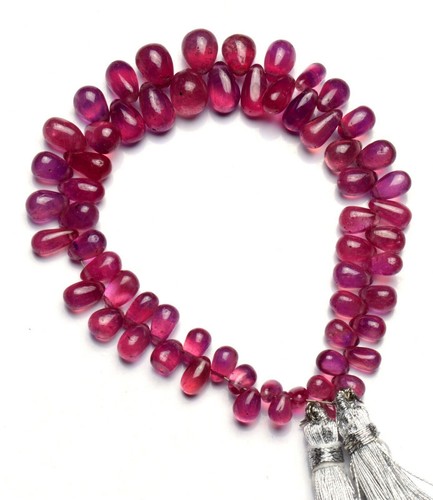 Perles De Saphir Rose Naturel En Forme De Briolette - Taille 6.5mm, Lot De 150 Carats, Neuf