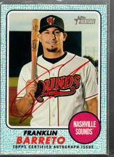 B3776 2017 Topps Heritage Minors Réel Un Autographes Bleu ROAFB Franklin Barreto