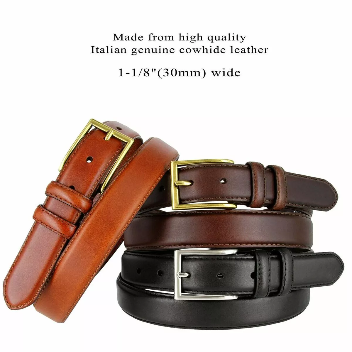Tan leather deals dress belt