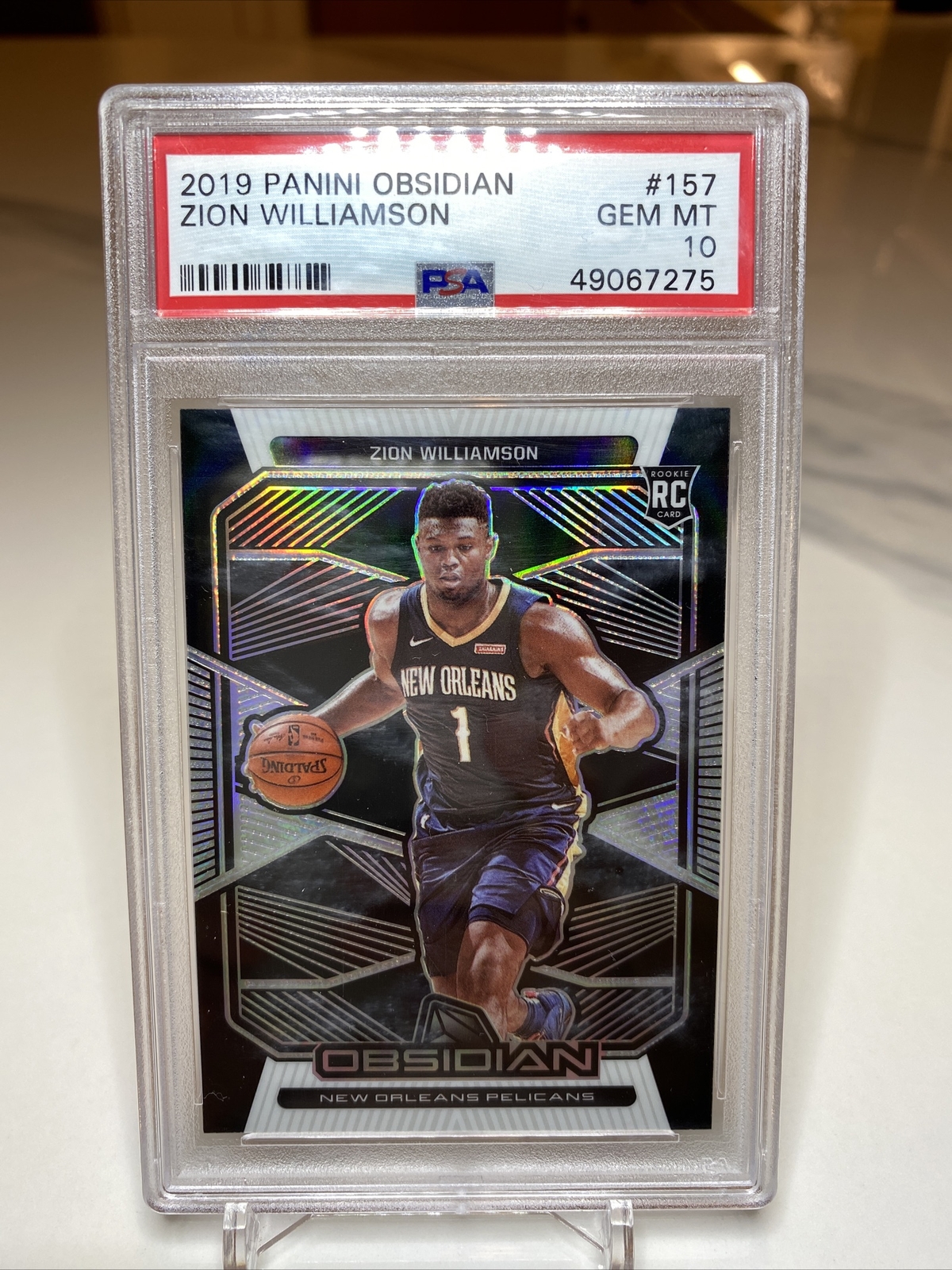 2019-20 Panini Obsidian ZION WILLIAMSON #157 RC Rookie PSA 10 Pelicans