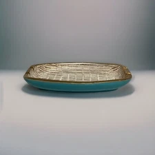 Vintage MCM Ashtray Blue, Gold 