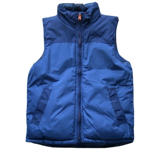 GAP Kids Boys Size Large Blue Camouflage Reversible Puffer Vest With Pockets - Picture 4 of 10