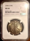 1944 S Walking Liberty HALF DOLLAR - NGC MS 66 GEM  RARE Mint State