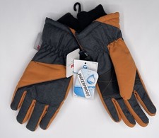 3M Thinsulate Kids 8-16 Ski Gloves Unisex Cold front Wear Gray Orange Waterproof