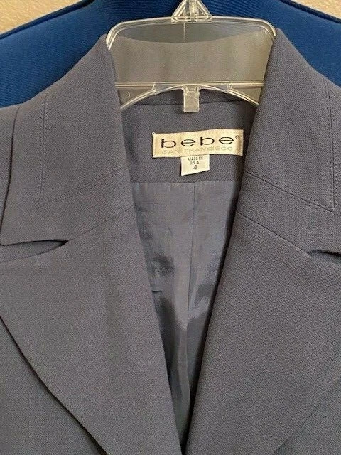 Blazer Traje Chaqueta De Colección Bebe San Francisco Para Mujer Talla 4 Azul Polvoriento 4 Botones Lana  Foto 2 de 4