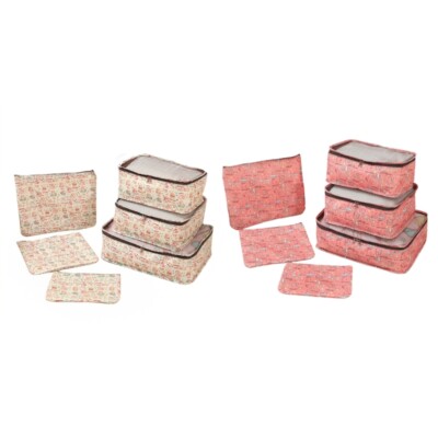 Packing Solution 6Pcs Cubes Set for Easy Travel with Cosmetic and Laundry Bag