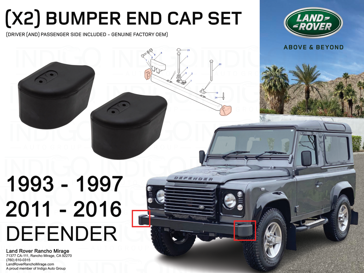 GENUINE FACTORY OEM LAND ROVER FRONT BUMPER END CAP DEFENDER