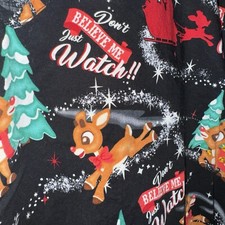 Rudolf The Red Nosed Reindeer Scrub Top Womens Size 2x Euc E700