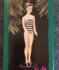 MIB 1995 "BARBIE" BRUNETTE DEBUT 1959 KEEPSAKE ORNAMENT ARTIST CLUB EXCLUSIVE