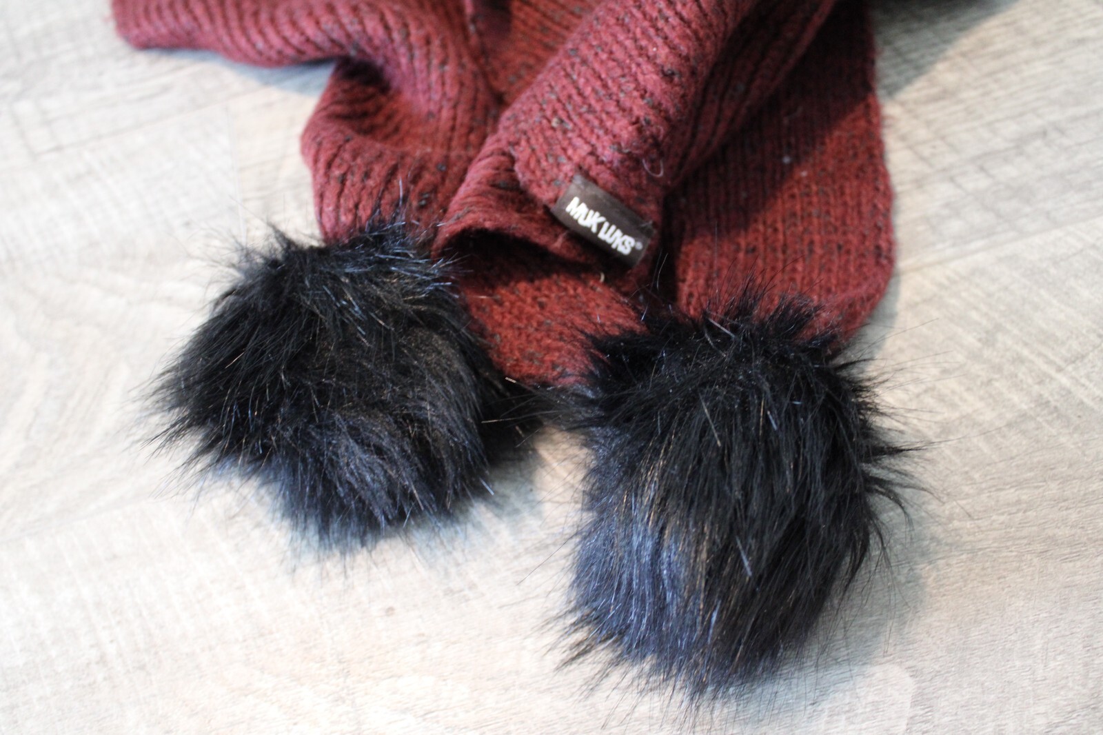 Muk Luks Oblong Rectangle Knit Solid Dk Brick Red… - image 4