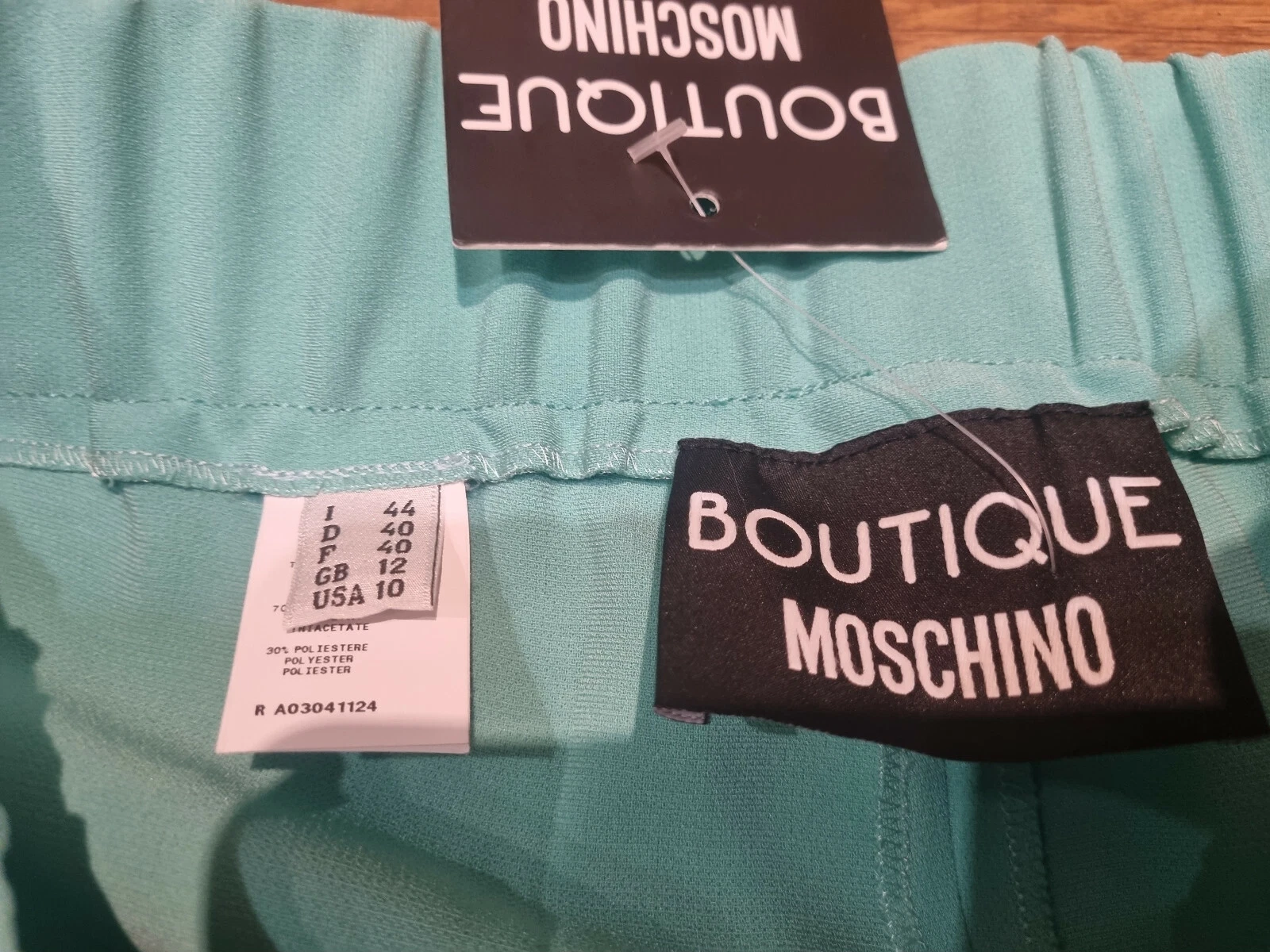 Boutique Moschino pantaloni eleganti donna verde chiaro taglia uk 12