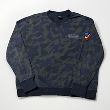 Nike Athletics Mens Large French Terry Crew Sweatshirt Dark Obsidian Camo