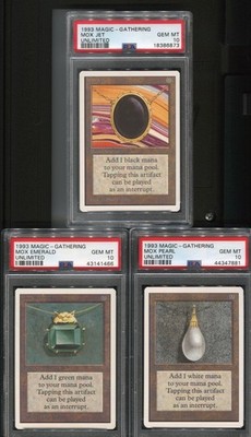 Mox Jet Sapphire Ruby Emerald pearl Unlimited PSA 10 BGS 9.5 MTG
