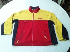Vintage DHL Employee Fleece Jacket Full Zip Sweater Size XL Colorblock 90s